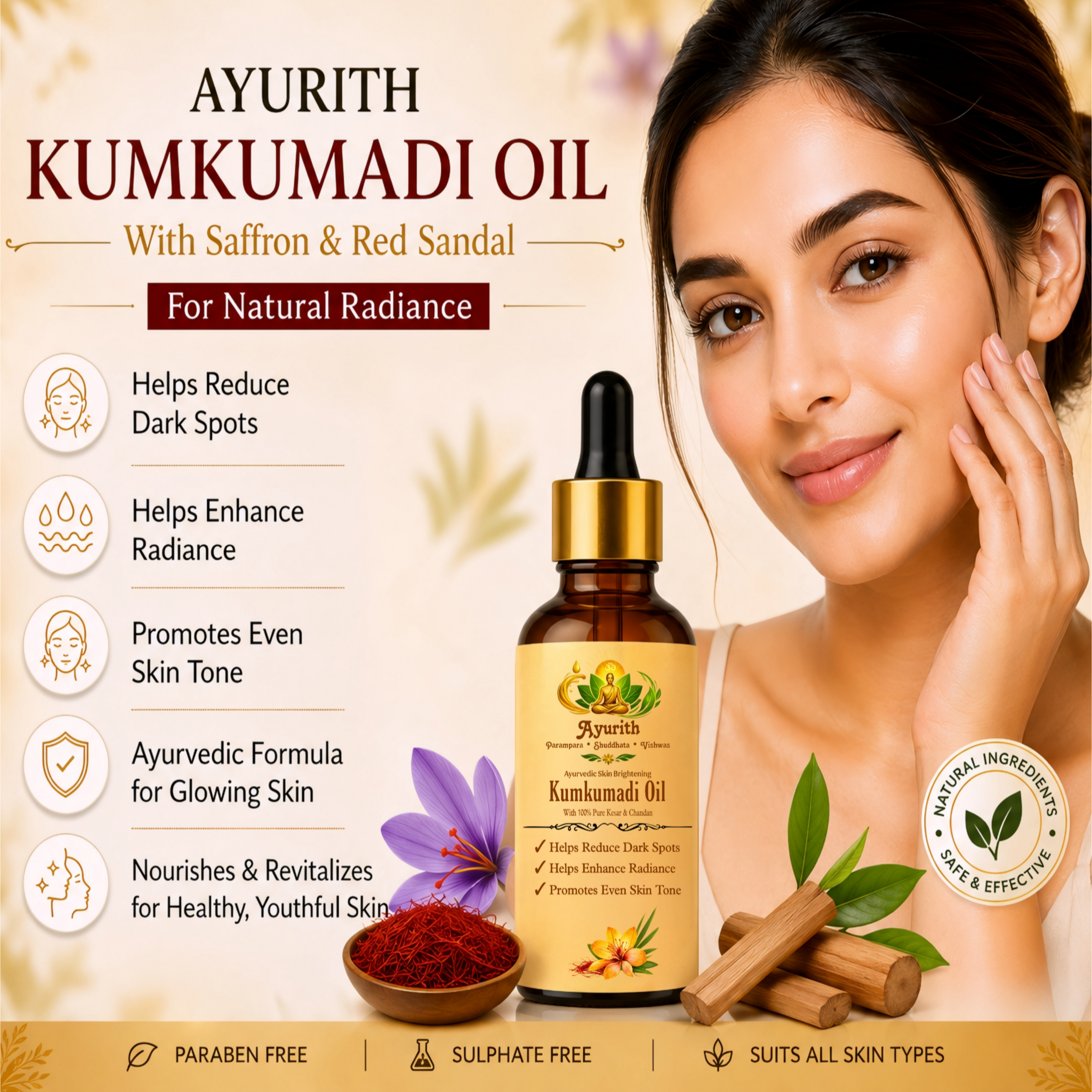 Ayurith Skin Brightening Kumkumadi Oil 10ml